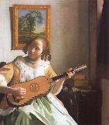 Woman is playing Guitar, Jan Vermeer